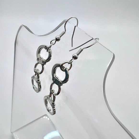 Handcuff Earrings - Police Earrings - Cop Costume Earrings - Picture 7 of 9